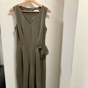 Sleeveless Calvin Klein Jumpsuit, Olive Green Size 2